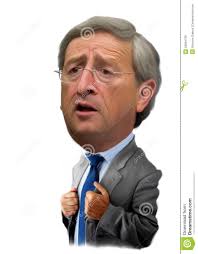 Karikaturabbildung Jean-Claude Juncker Redaktionelles Stockbild