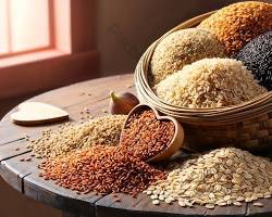 Obraz: Assortment of whole grains like oats, brown rice, quinoa