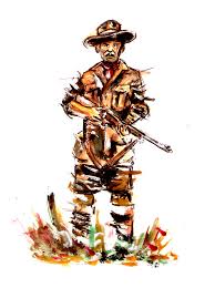 Resultado de imagen de dibujo de rostro de cazador  de fieras en  Africa