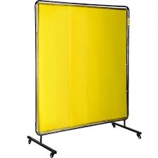 VEVOR 6' x 6' Welding Screen with Frame Yellow Vinyl ...