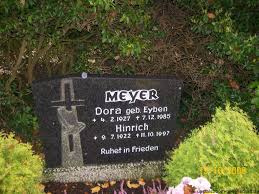 Grab von Dora Meyer (geb. Eyben) (04.02.1927-07.12.1985), Friedhof ...