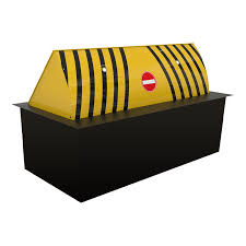Yellow Road Barricade Hydraulic Road Blocker Remote Control ...