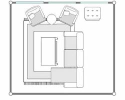 L-shaped layout living room with sofa and loveseat