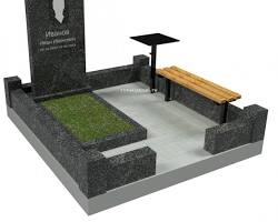 Изображение: Гранитный памятник с лавкой и столиком