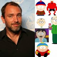 Matt Stone as Kyle Broflovski, Kenny McCormick, Saddam Hussein, Gerald Broflovski, Leopold “Butters” Stotch, and Tweek - cartoon_voice_14