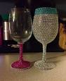 Blinged out wine glasses