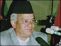 Former prime minister, Lokendra Bahadur Chand. Lokendra Bahadur Chand appealed for his son&#39;s release - _40976684_lok