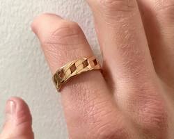Image of Rose Gold Chain Ring for men