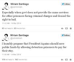 Video: Miriam Recommends to PNoy, Make Napoles Pay for Her Stay ... via Relatably.com