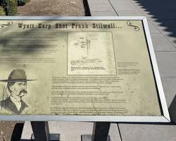 Image of historic marker commemorating the site of the shooting of Frank Stilwell in Tucson, Arizona