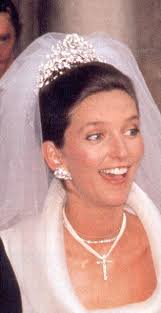 Princess Charlotte of Luxembourg (born 1967), daughter of Prince Charles and Princess Joan, wore her mother&#39;s tiara when she married Marc-Victor Cunningham ... - attachment