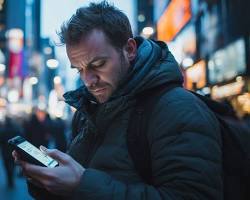 Image of person checking mobile number on a smartphone