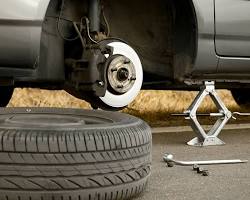 Image of changing a car tire