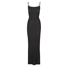 Throne | Aria Lee | SOFT LOUNGE LONG SLIP DRESS | ONYX