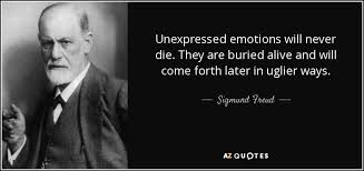 Sigmund Freud quote: Unexpressed emotions will never die. They are ... via Relatably.com