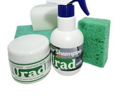 Afbeelding van Leren stoelen inwrijven met Urad leerconditioner