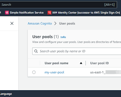 Image of creating a user pool in the AWS Cognito console