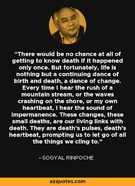 Sogyal Rinpoche quote: There would be no chance at all of getting ... via Relatably.com