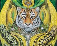 Marlene Seven Bremner alchemical oil painting Hermetic science occult visionary art, AI generated