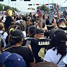 A Who Dat second-line broke out in Dallas after the Saints' victory. Here's 
the backstory.