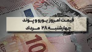 قیمت امروز یورو پوند | چهارشنبه ۲۸ مرداد