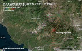 Evento sísmico, posible sismo, reportado hace pocos minutos cerca de Manzanillo, Colima, México