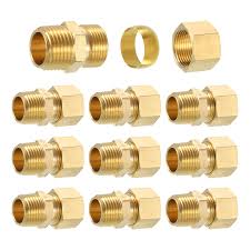 10Pack Brass Pipe Fitting, 5/8" OD x 1/2" NPT Male Brass ...