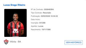 Lucas Braga rescinde com o Vitória, que tenta reverter decisão após descoberta de problema cardíaco