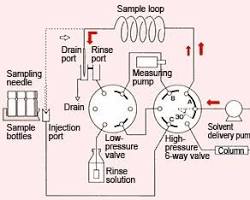 Image of purge injector, showing the injection loop and purge valve