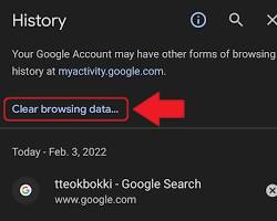 Image of Delete button on Chrome History on Android