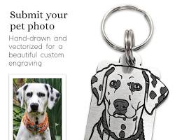 metal keychain with a pet portraitの画像