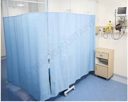Image of Antimicrobial hospital curtain on track system