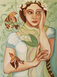 von Julia Keil. Öl auf Leinwand 30 x 40cm 2010. Porträt einer Frau mit Schal ...
