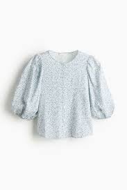 Linen-blend Blouse - Cream/floral - Ladies | H&M US