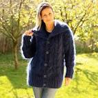 Mohair-blend Cardigan Burgundy melange Ladies H M US