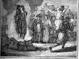 The image of a witch burning