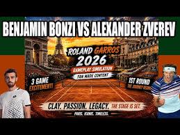 BENJAMIN BONZI VS ALEXANDER ZVEREV 🔥🎾 | ROLAND GARROS 2026 | 1ST ROUND | GAMEPLAY SIMULATION Cavs (vzkkf3XPIf)