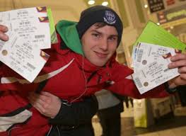 Darren Prendergast from Crumlin was pretty happy with his tickets.