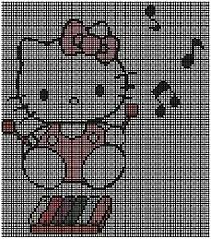 Résultat de recherche d'images pour "modèle broderie point de croix diagramme HELLO KITTY"