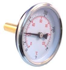 Temperature Gauge with 1/2" NPT Well, Boiler Fittings