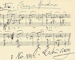 Image of Tchaikovsky's handwritten music score