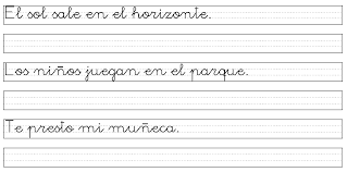 Resultado de imagen de ejercicios de caligrafia para niños de primaria