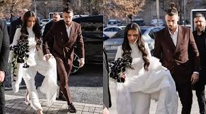 Imagini de la cununia civilă a lui Radu Drăgușin. Fotbalistul s-a căsătorit cu Ioana Stan la Primăria Sectorului 1