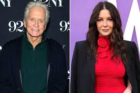 Catherine Zeta-Jones and Michael Douglas at a public event