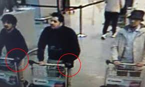 Image result for Are these the Belgian terror bombers? Leaked CCTV 'shows suspects' in attacks that left 34 dead