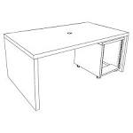 My Big Desk Big Slab, väri: Tobacco Aida Walnut missa
