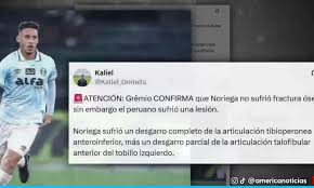 ¡Drama en Brasil! Erick Noriega sufre grave lesión: ¿Adiós al fútbol?