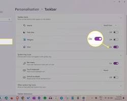 Image of Windows 11 Personalization settings with Taskbar highlighted