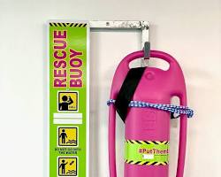 Image of pink rescue buoy