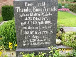 Grab von Johanna Arends (geb. Begemann) (20.01.1850-19.10.1919 ...